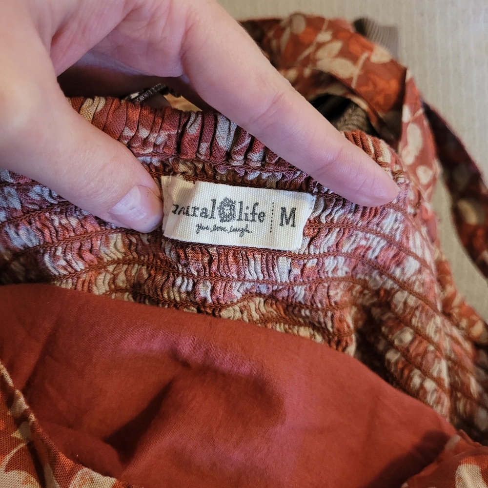 NATURAL LIFE Rust Floral Maxi Dress - Picture 2 of 4